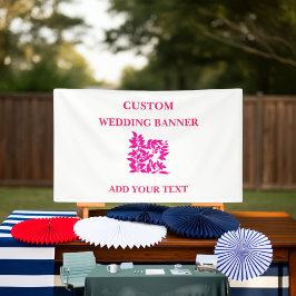 Rood Zwart Wit Bloemen Banner | Elegant feestje te