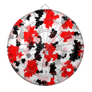 Rood Zwart Wit Camo Abstract Ontwerp Dartbord