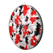 Rood Zwart Wit Camo Abstract Ontwerp Dartbord (Voorkant Rechts)