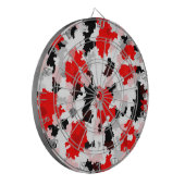 Rood Zwart Wit Camo Abstract Ontwerp Dartbord (Voorkant Links)