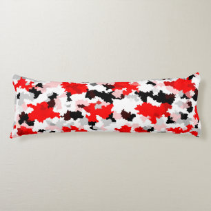 Rood Zwart Wit Camo Abstract Ontwerp Lichaamskussen