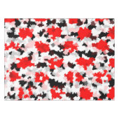 Rood Zwart Wit Camo Abstract Ontwerp Tafelkleed (Voorkant (Horizontaal))