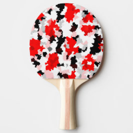 Rood Zwart Wit Camo Abstract Ontwerp Tafeltennisbatje