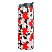 Rood Zwart Wit Camo Abstract Ontwerp Thermosbeker (Gedraaid links)