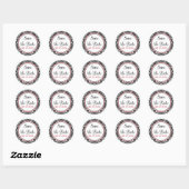 Rood, Zwart, Wit Damask Bruiloft Ronde Sticker (Vel)