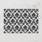 Rood, Zwart & Wit Damask Trouwdetail Informatiekaartje (Achterkant)