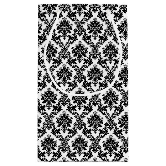 Rood, Zwart & Wit Damast bruiloft gunst Klein Cadeauzakje (Achterkant)