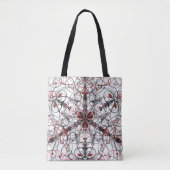 Rood, zwart, wit en grijs Kaleidoscoop Tas (Voorkant)