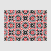 Rood zwart wit en grijs mozaïek geometrisch patroo tissuepapier (Voorkant)
