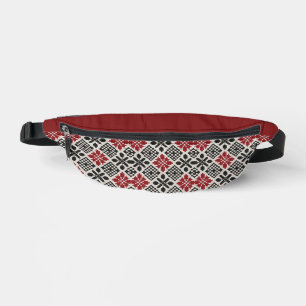 Rood Zwart Wit Geometrische Keffiyeh Folk Patroon Heuptasje