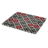 Rood Zwart Wit Geometrische Keffiyeh Folk Patroon Snijplank (Hoek)