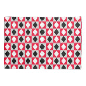 Rood Zwart Wit Geometrische Rhombus Diamant Kussensloop (Achterkant)