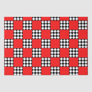 Rood Zwart Wit Geometrische Vierkante Driehoek Tissuepapier