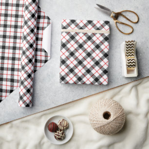 Rood zwart-wit geplakt geleidepapier cadeaupapier