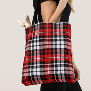 Rood Zwart Wit Geruit Schotse Ruitpatroon Ontwerp Draagtas