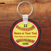 Rood, zwart, wit, GEVALIDEERD Softball-Sleutelhang Sleutelhanger (Voorkant)