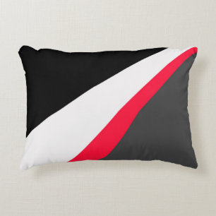 Rood zwart wit grijs patroon decoratief kussen
