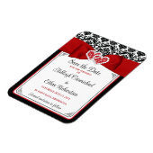Rood, Zwart, Wit Liefde Hartjes Foto Save the Date Magneet (Linkerzijde)