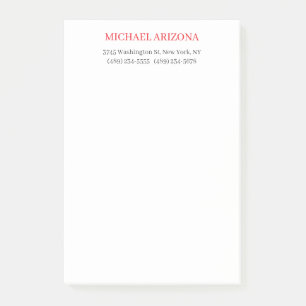 Rood Zwart & Wit Minimalistisch Eenvoudig Gewone M Post-it® Notes