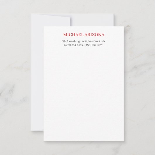 Rood Zwart & Wit Minimalistisch Eenvoudig Modern RSVP Kaartje (Voorkant)