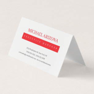 Rood Zwart & Wit Minimalistisch Eenvoudig Modern Visitekaartjes
