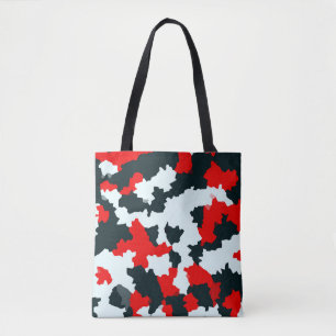 Rood Zwart-wit Onregelmatig Abstract Draagtas