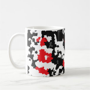Rood Zwart Wit Onregelmatig Abstract Ontwerp Koffiemok