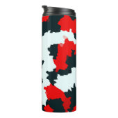 Rood Zwart-wit Onregelmatig Abstract Thermosbeker (Geroteerd rechts)