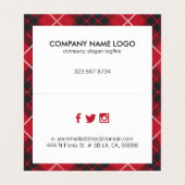 Rood zwart-wit patroon visitekaartjes (Binnenkant ongevouwen)