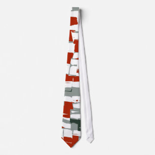 Rood Zwart Wit Retro het Schilderen Abstract Art. Stropdas