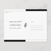 Rood & Zwart Wit Rozen Skelet Save the Date Aankondigingskaart (Achterkant)