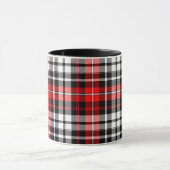 Rood Zwart Wit Schotse ruit Patroon Ontwerp Mok (Midden)