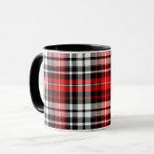 Rood Zwart Wit Schotse ruit Patroon Ontwerp Mok (Voorkant links)