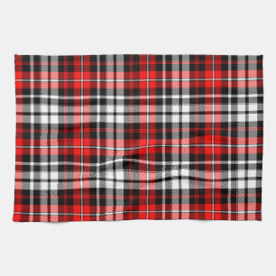 Rood Zwart Wit Schotse ruit Patroon Ontwerp Theedoek