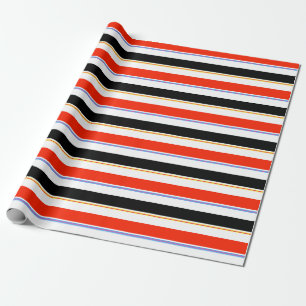 Rood Zwart Wit Strepen Lijnen Patroonontwerp Cadeaupapier