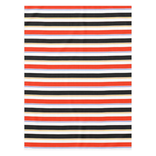 Rood Zwart Wit Strepen Lijnen Patroonontwerp Tafelkleed (Voorkant)