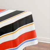 Rood Zwart Wit Strepen Lijnen Patroonontwerp Tafelkleed (Voorbeeld)
