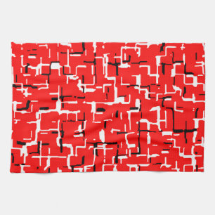 Rood zwart wit theedoek