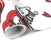 Rood Zwart Wit Valentijns Motief Inpakpapier (Rol Hoek)