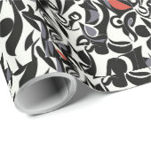 Rood Zwart Wit Vogel Abstract Cadeaupapier (Rol Hoek)