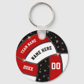Rood zwart-wit volleybalcadeautjes, volleybal sleutelhanger (Voorkant)