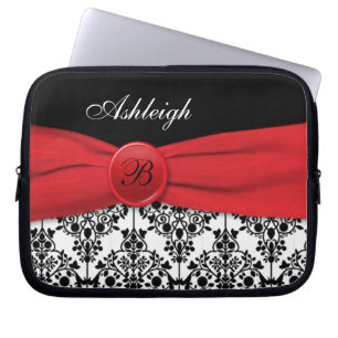 Rood, zwart, wit, witte, zwarte, zwarte, zwarte, z laptop sleeve