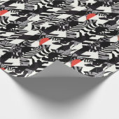 Rood Zwart Wit Zebra Abstract Cadeaupapier (Hoek)