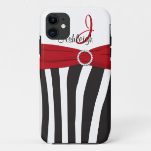 Rood, zwart, wit Zebra gestreept iPhone 5 Hoesje