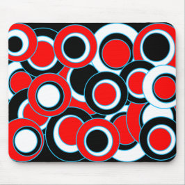 Rood Zwart & Witte Mod Cirkel Muismat