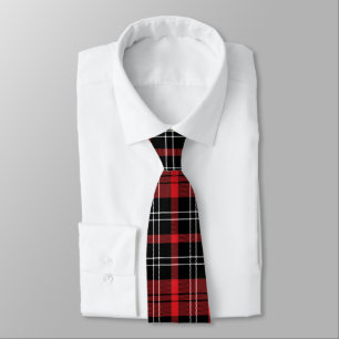 Rood Zwart Witte Tartan Buffalo Plaid Heren Stropdas