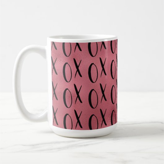 Rood Zwart XOXO Hart Koffiemok (Links)