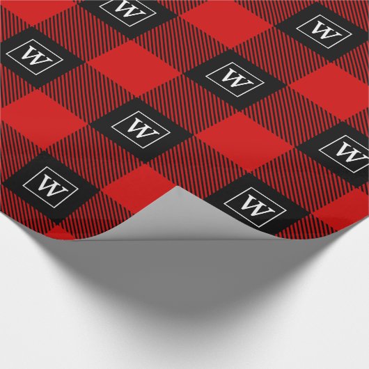 Rood Zwart XXL Buffel Gepelde Lumberjack SQ Monogr Cadeaupapier (Hoek)
