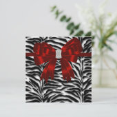 Rood Zwart Zebra Alle Gelegenheden Kaart (Staand voorkant)