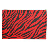 Rood Zwart Zebra Strepen Print Kussensloop (Achterkant)